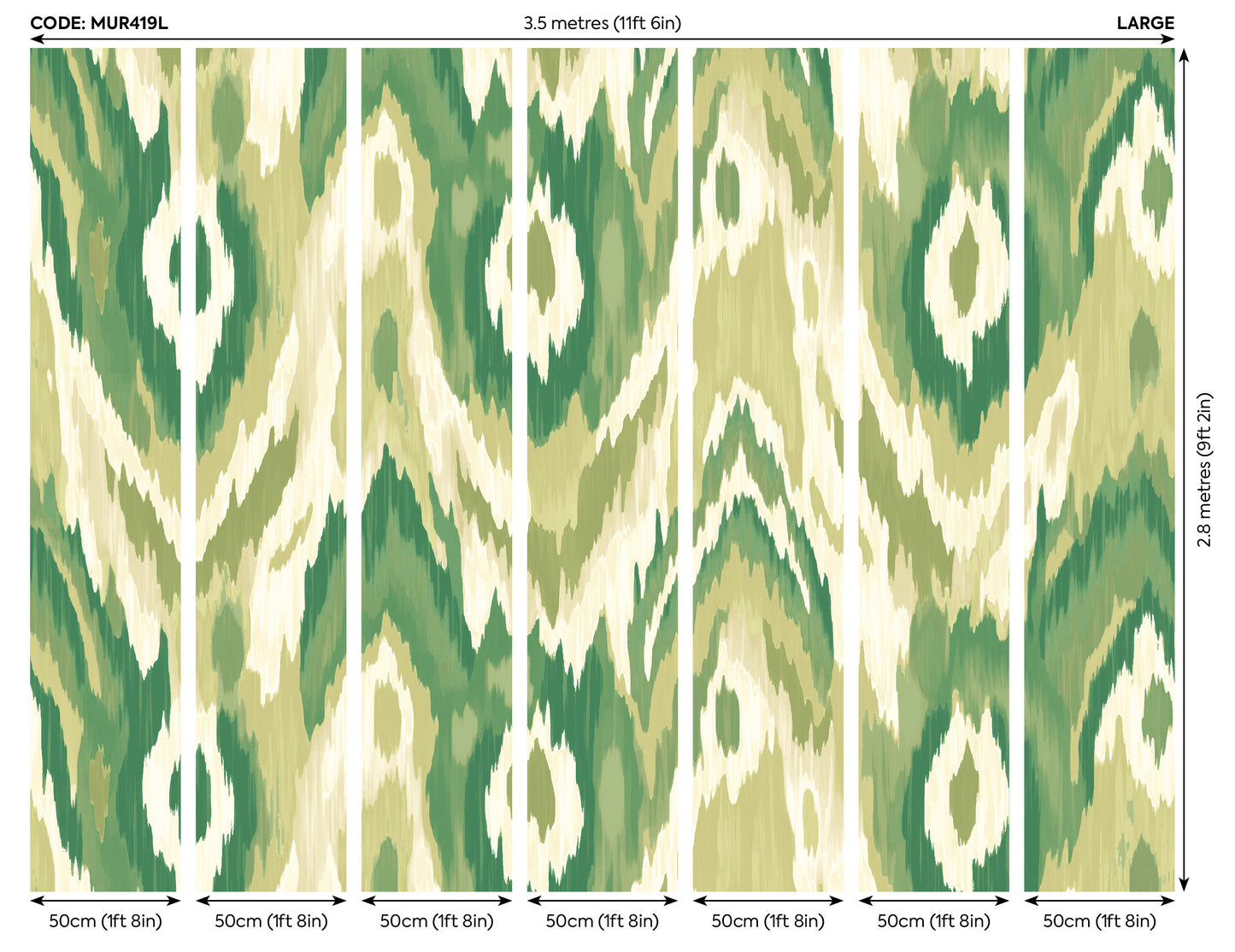 WATERCOLOUR IKAT - Forest Green