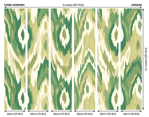 WATERCOLOUR IKAT - Forest Green