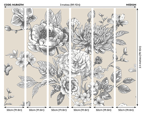 LARGE ROSE TOILE - Stone