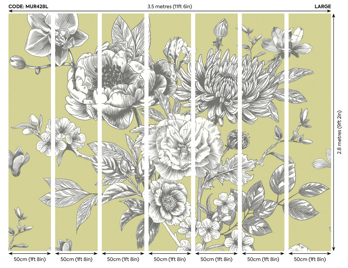 LARGE ROSE TOILE - Apple Green