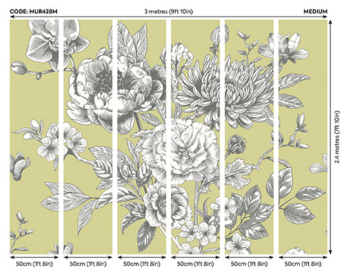 LARGE ROSE TOILE - Apple Green