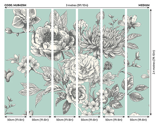 LARGE ROSE TOILE - Seafoam