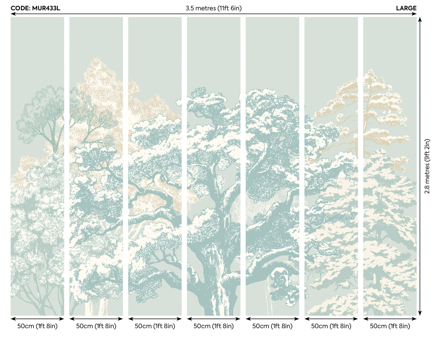 ETCHED TREES - Duck Egg Blue