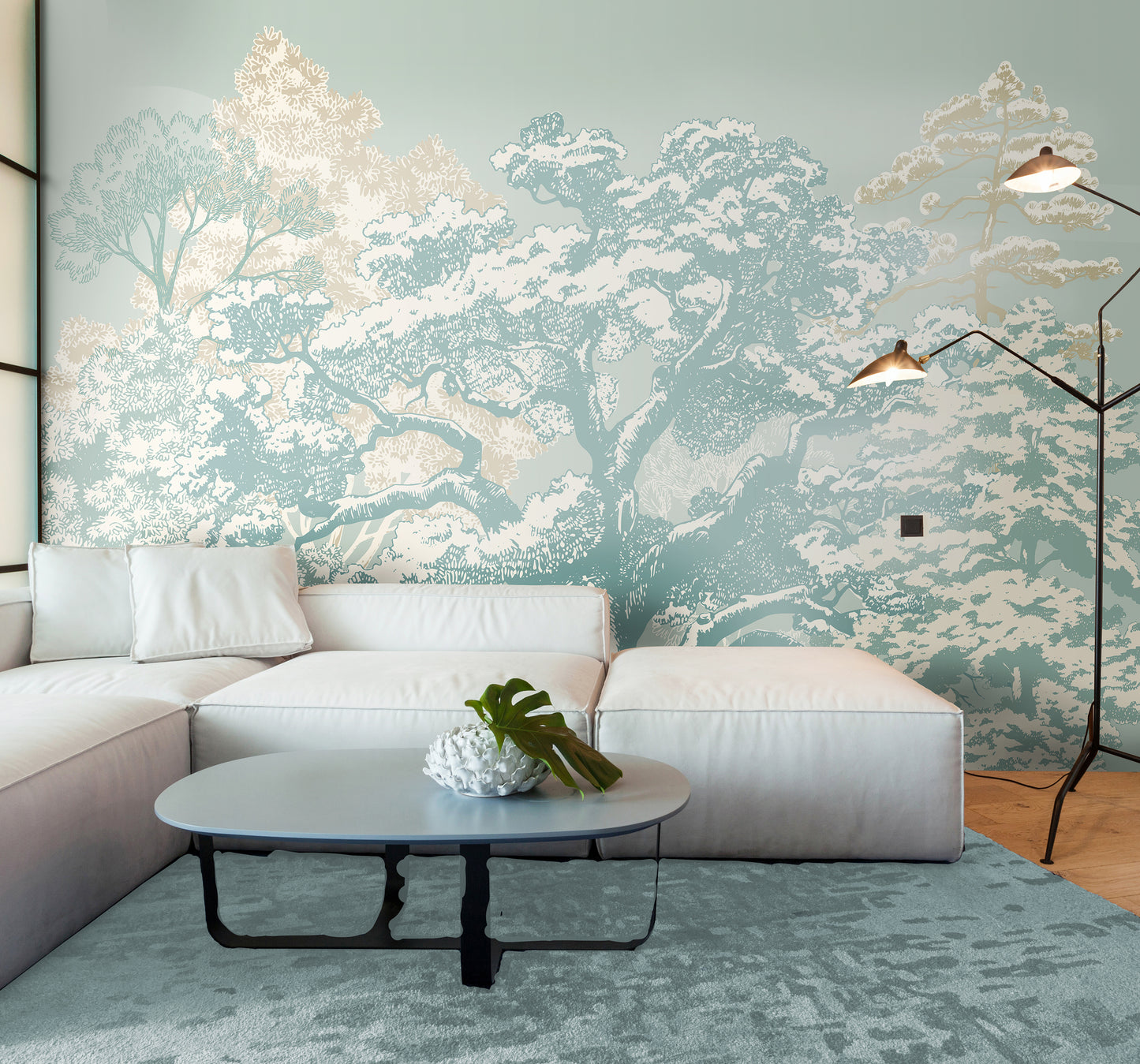 ETCHED TREES - Duck Egg Blue