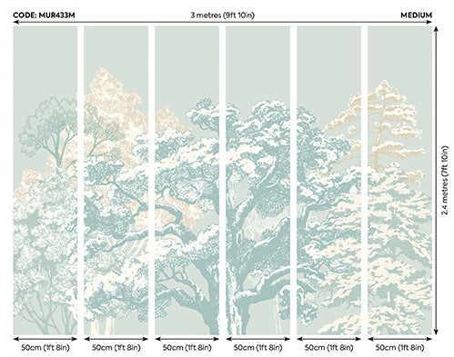 ETCHED TREES - Duck Egg Blue