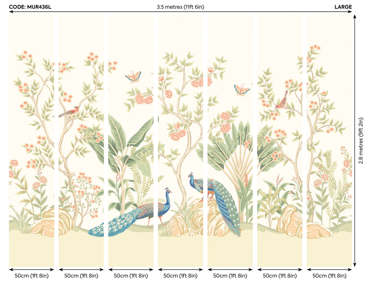 PEACOCK GARDEN - Sage & Apricot