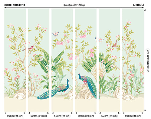 PEACOCK GARDEN - Duck Egg & Rose