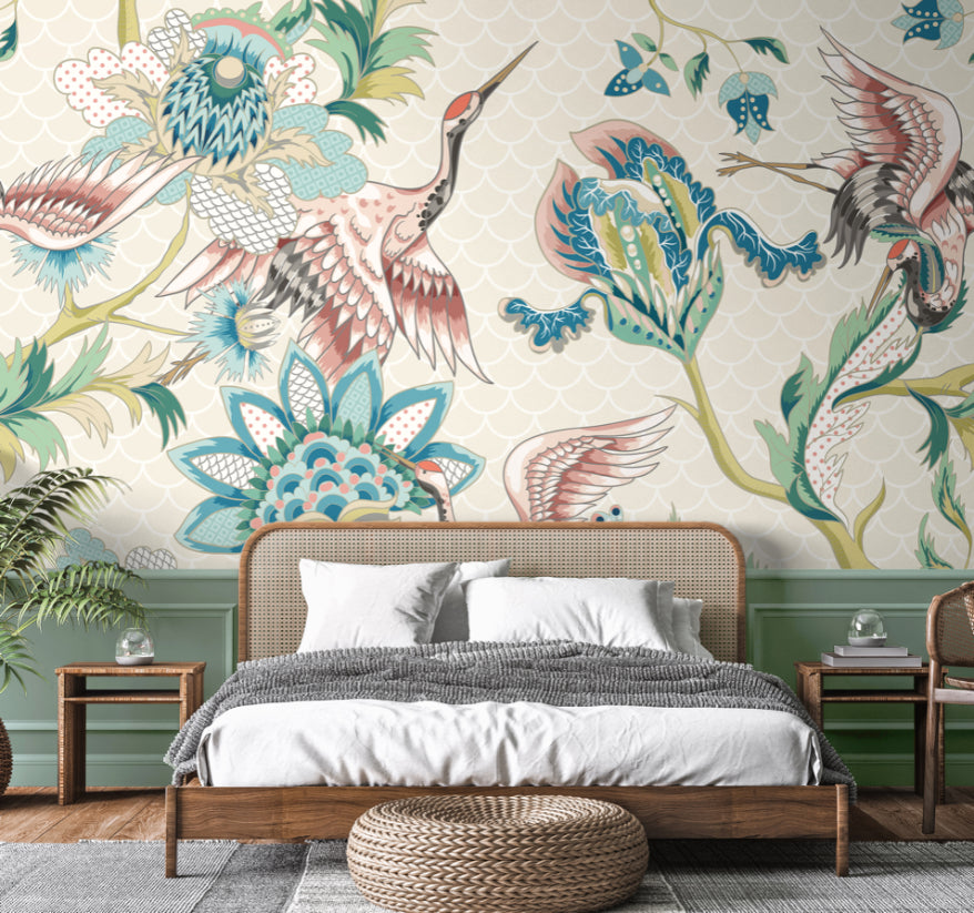 CRANES IN FLIGHT - Cream