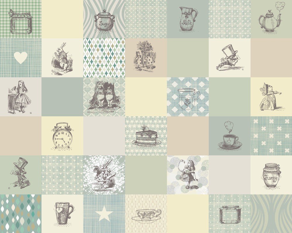 ALICE IN WONDERLAND RETRO ILLUSTRATIONS - Natural