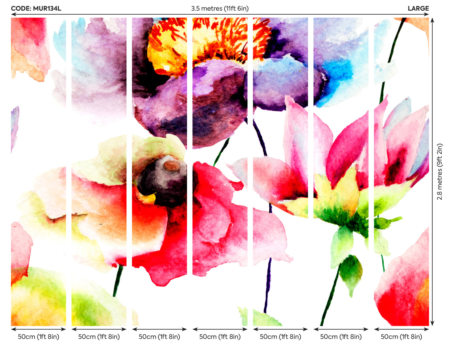 WATERCOLOUR FLORA - Multi Bright