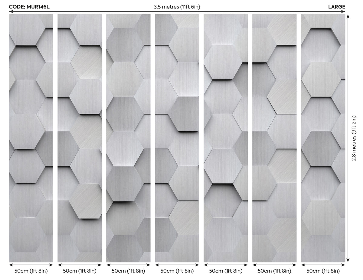 METAL HEXAGONS - Silver