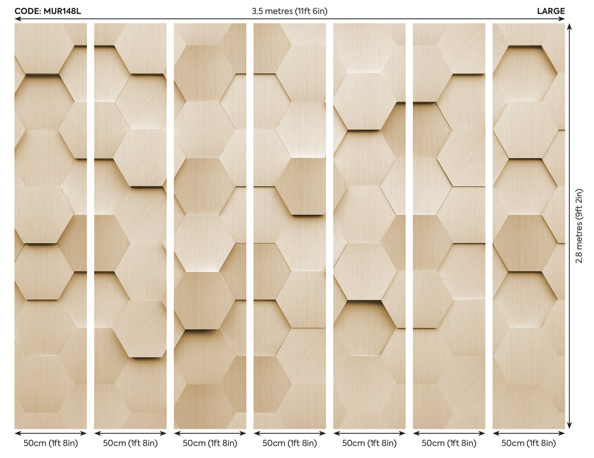 METAL HEXAGONS - Gold