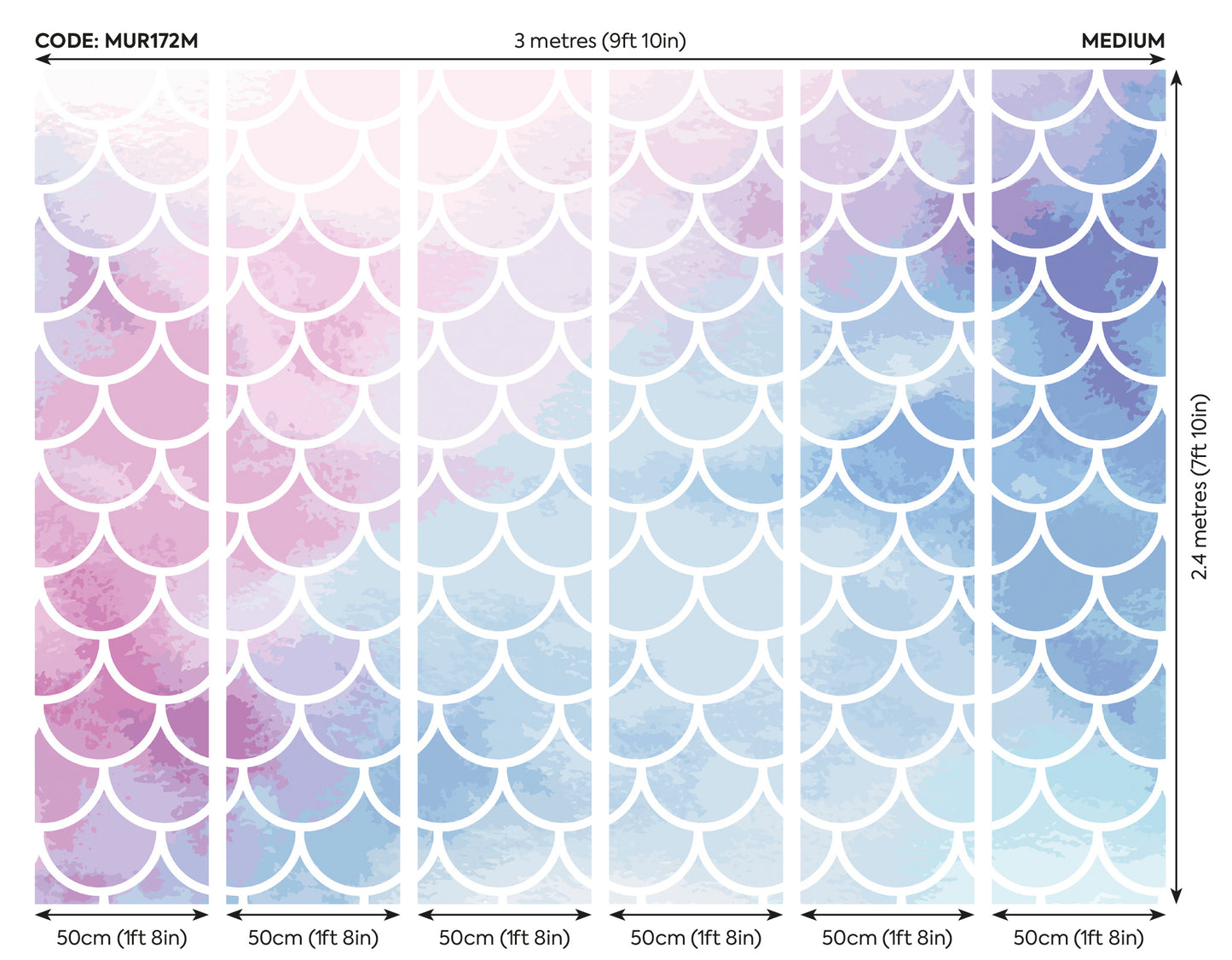 WATERCOLOUR MERMAID SCALES - Pastel