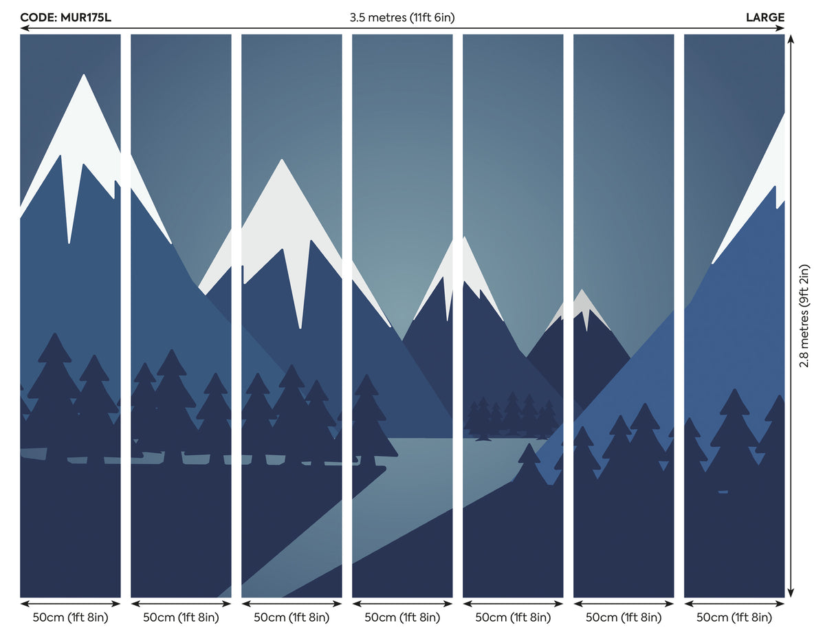 SNOWY MOUNTAIN VALLEY - Steel Blue