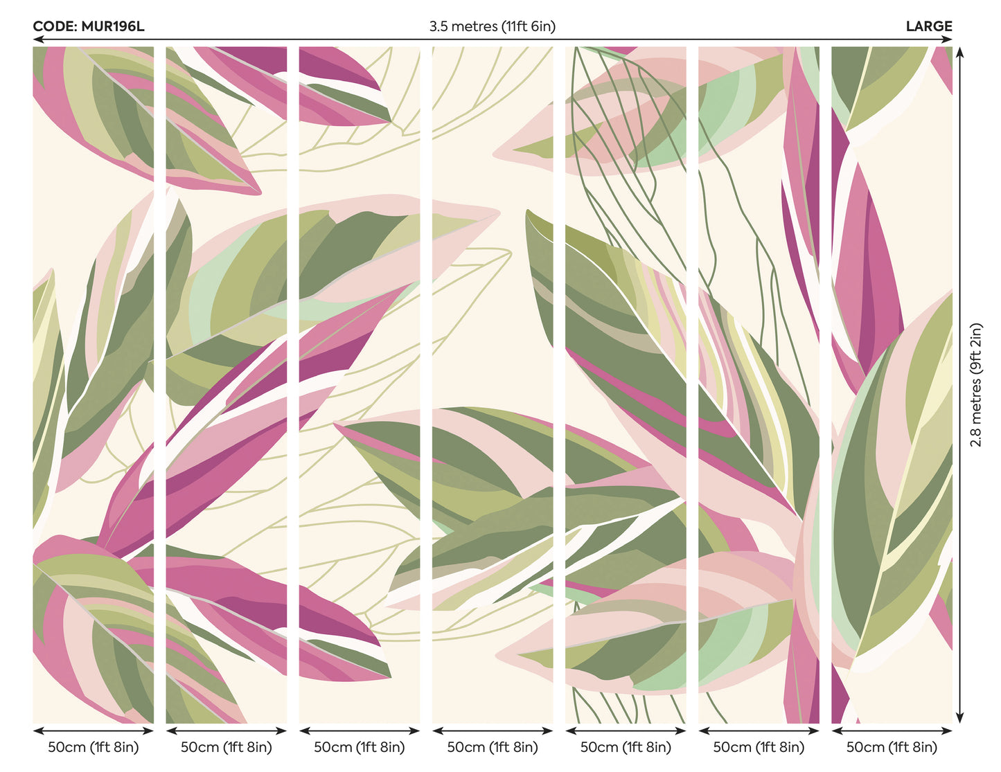 BOTANICAL CALATHEA LEAVES - Pink