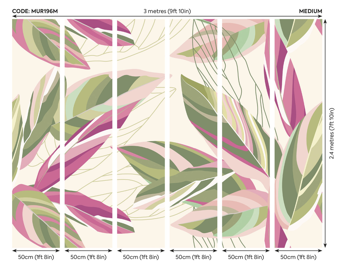 BOTANICAL CALATHEA LEAVES - Pink
