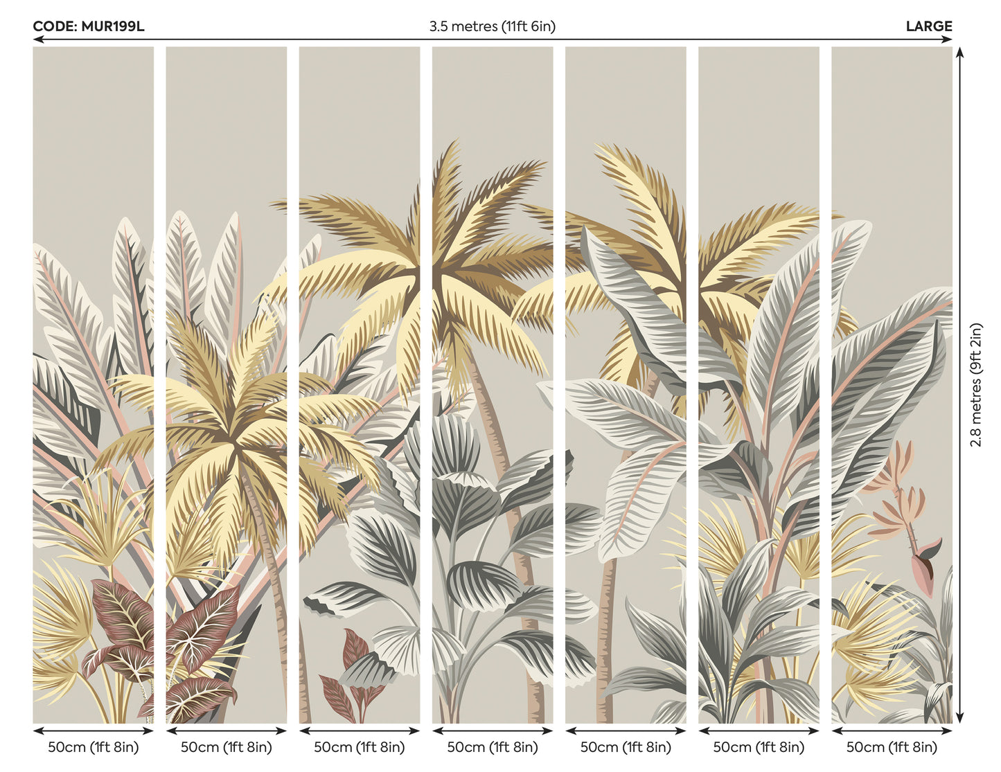 TROPICAL PALM TREES - Grey