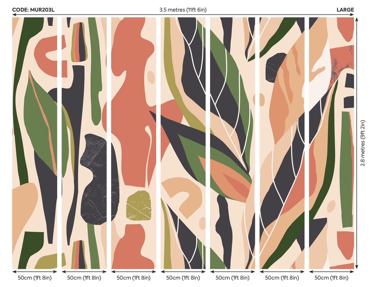 ABSTRACT LEAF SHAPES - Orange