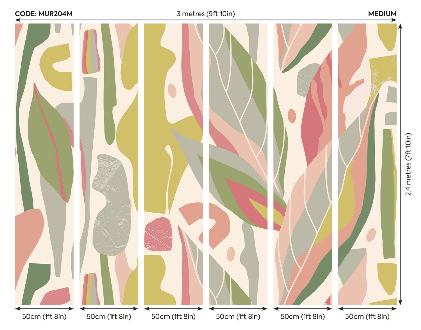 ABSTRACT LEAF SHAPES - Pink