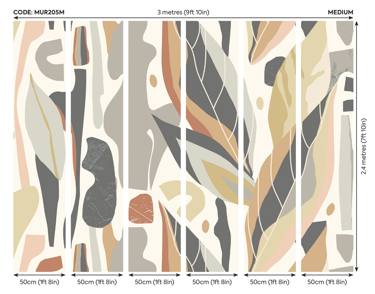 ABSTRACT LEAF SHAPES - Grey