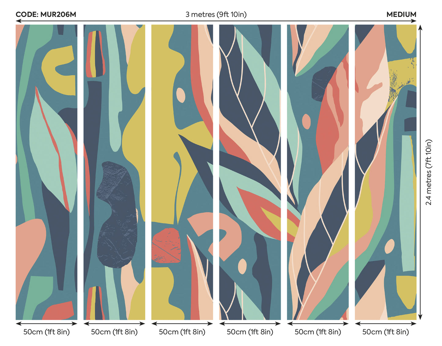 ABSTRACT LEAF SHAPES - Blue