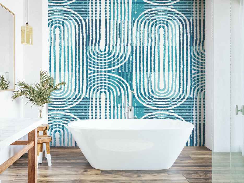 CURVED LINE TEXTURE - Blue