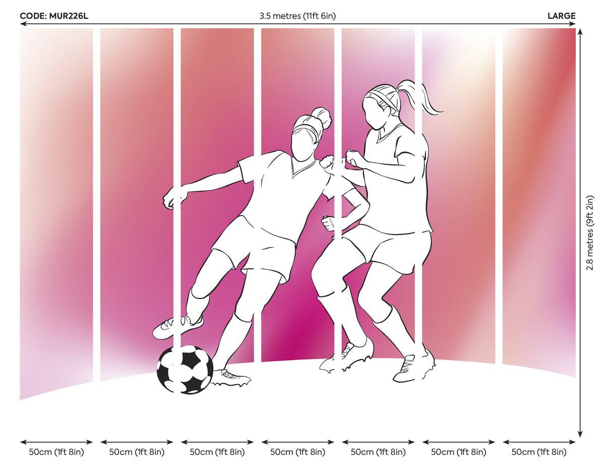 GIRLS PLAYING FOOTBALL - Pink