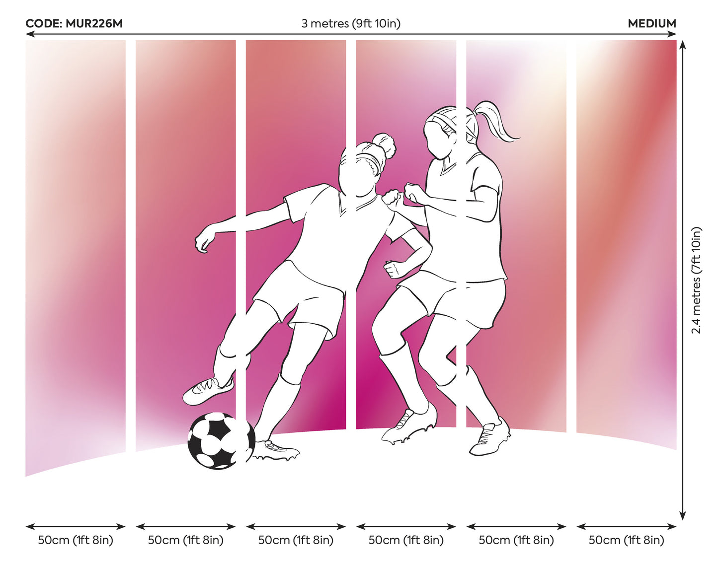 GIRLS PLAYING FOOTBALL - Pink