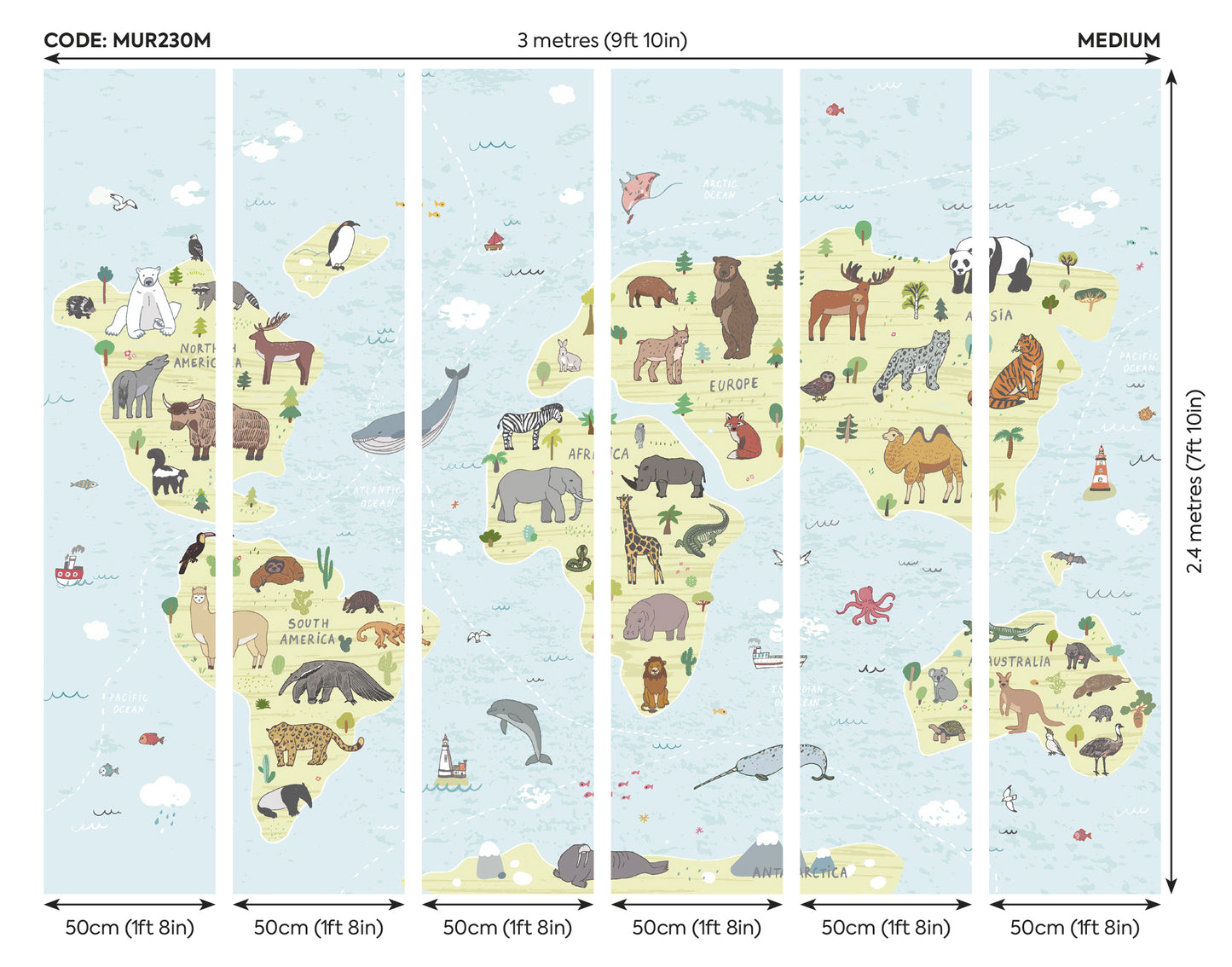 CHILDRENS WORLD MAP - Blue