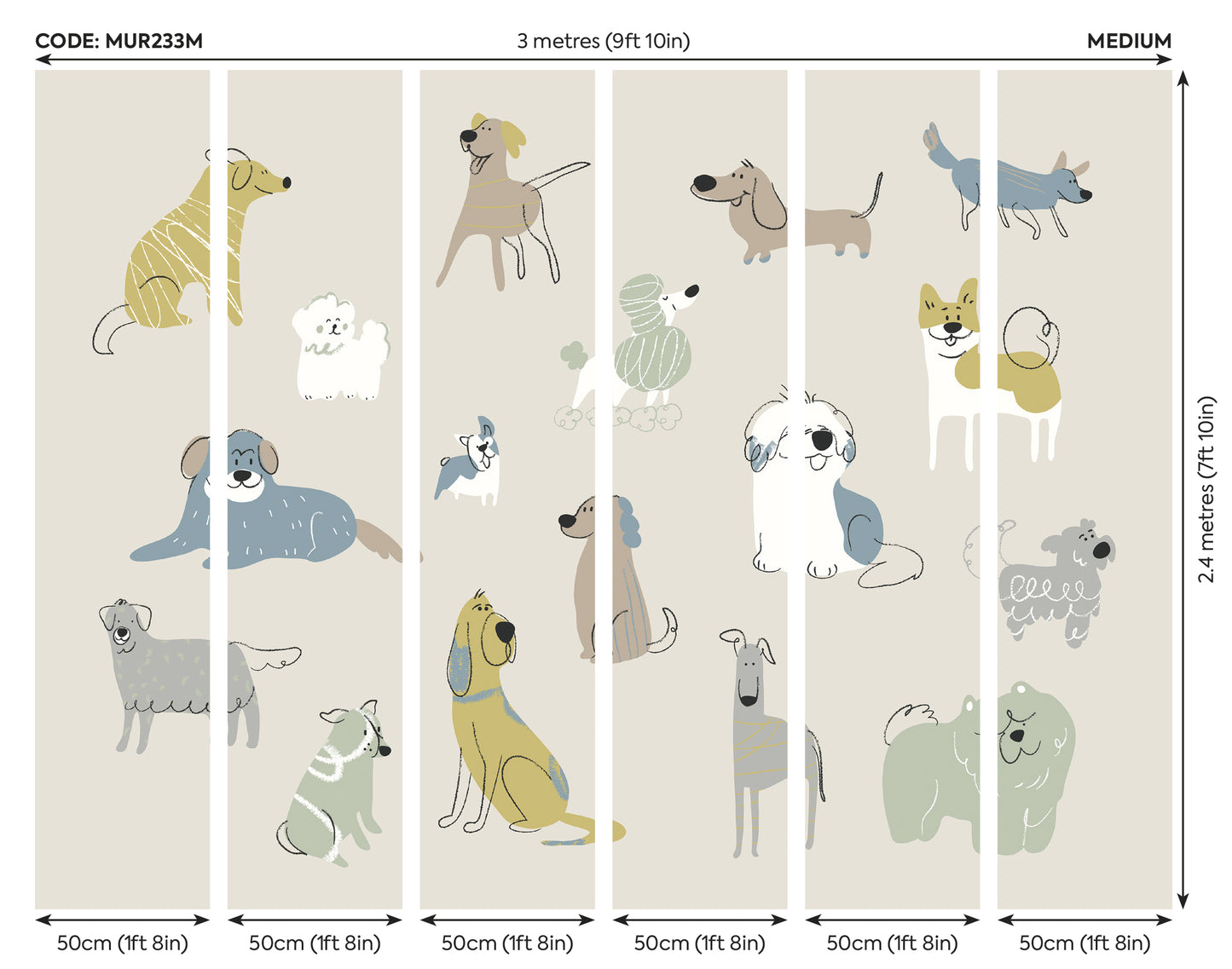 HAPPY DOGS - Warm Grey