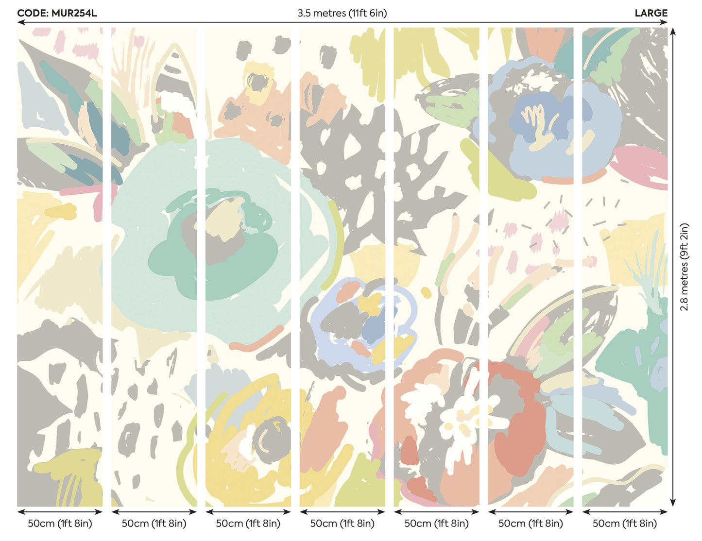 ABSTRACT FLORAL - Pastel Blue