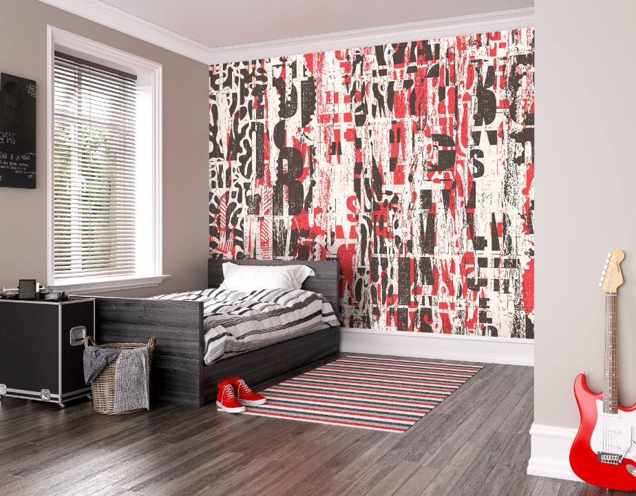 LETTERPRESS GRAFFITI - Red & Black