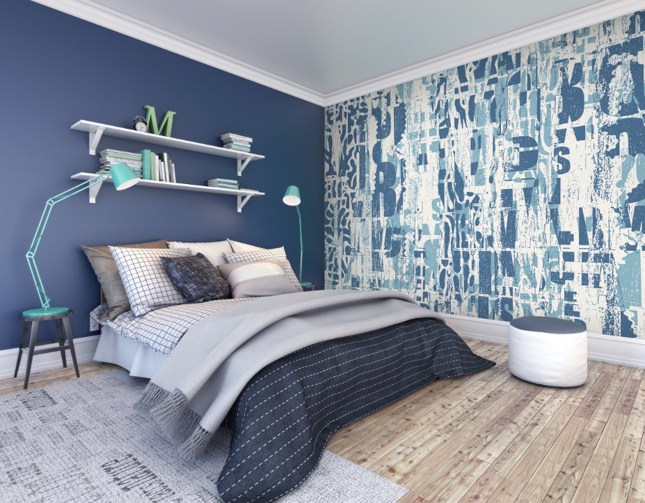 LETTERPRESS GRAFFITI - Denim Blue