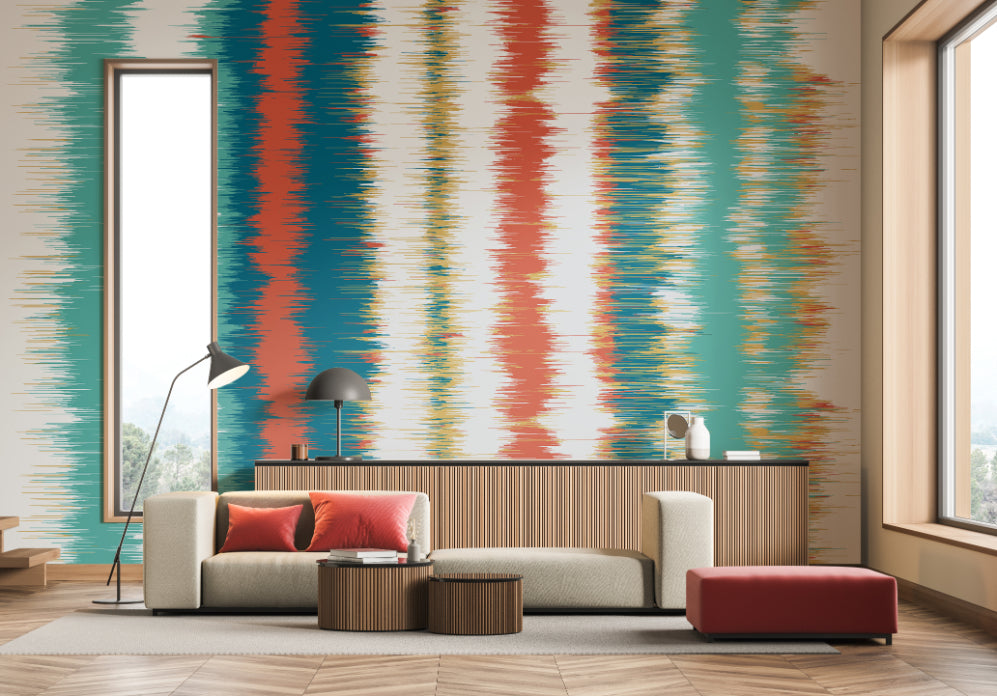 LINEAR STRIPE - Teal Blue & Orange