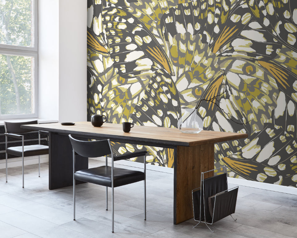 BUTTERFLY WINGS - Black & Olive Green