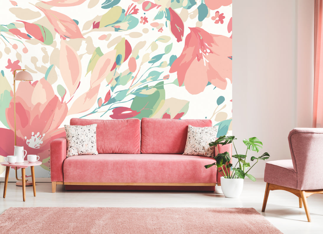 FLOWING FLOWERS - Coral Pink