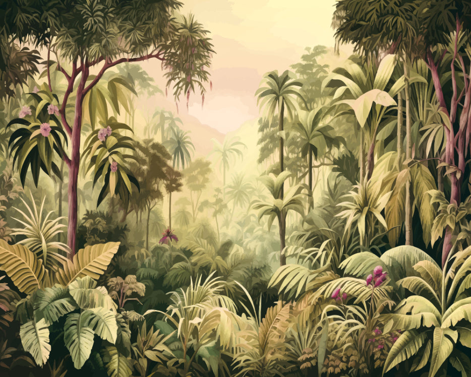 JUNGLE TREES - Olive Green