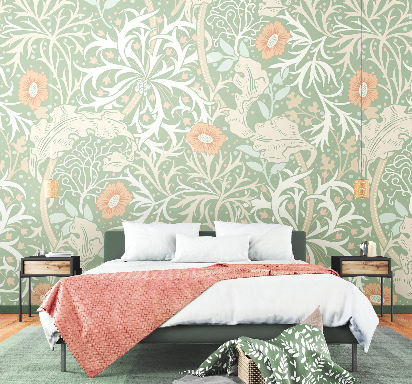 TRAILING SEAWEED GARDEN - Sage and Apricot