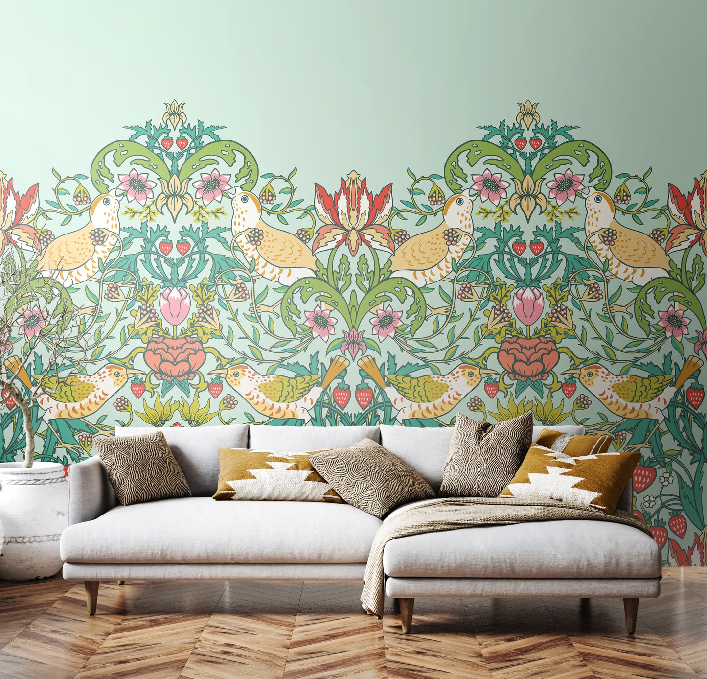 BIRDS, FRUIT AND FOLIAGE - Duck Egg