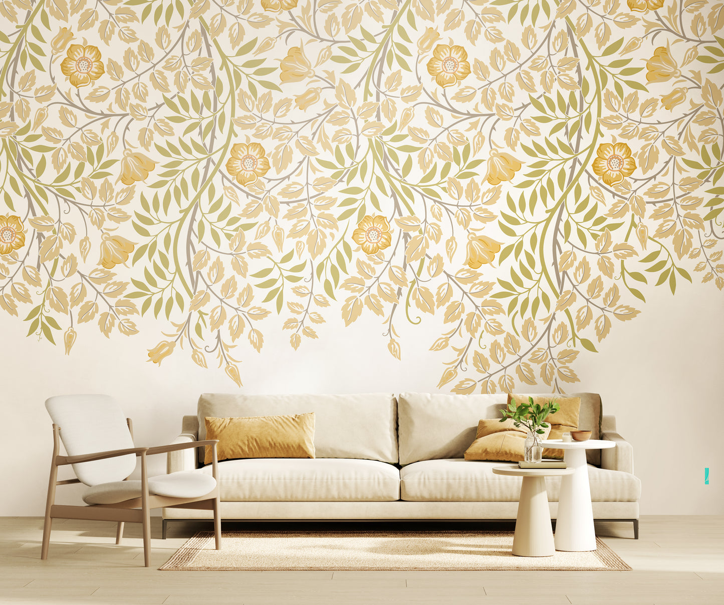 CASCADING ROSEHIP - Gold and Olive