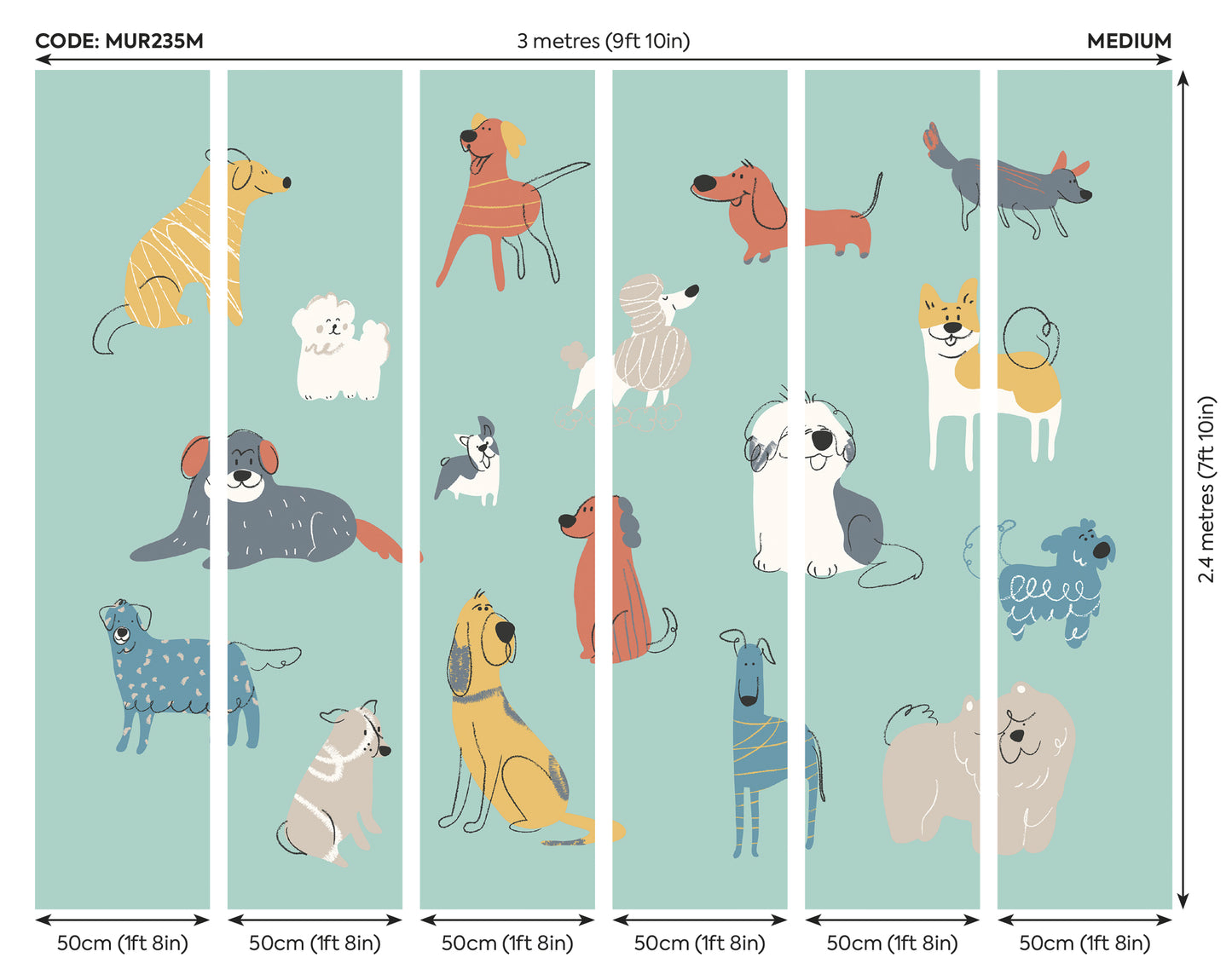HAPPY DOGS - Teal Blue