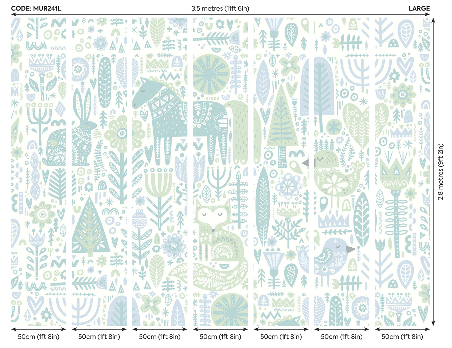 SCANDI FOREST ANIMALS - Teal Blue