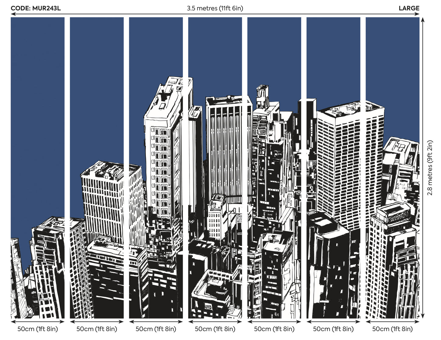 URBAN CITY SKYSCRAPERS - Navy Blue