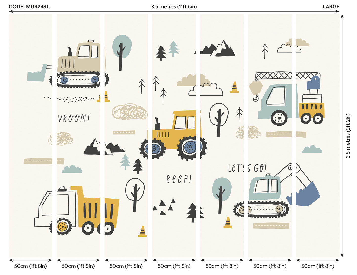 TRACTORS AND DIGGERS - Duckegg Blue
