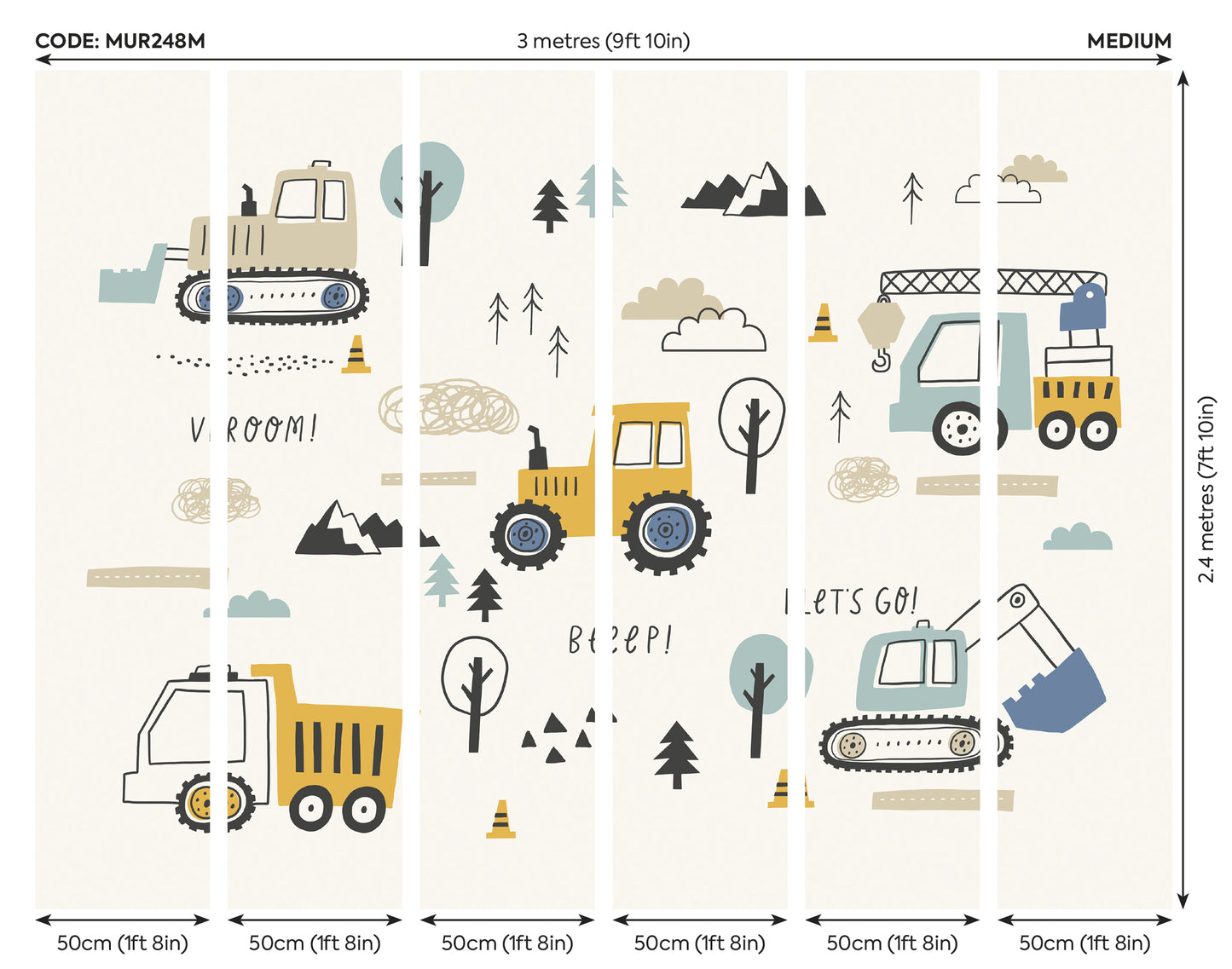 TRACTORS AND DIGGERS - Duckegg Blue