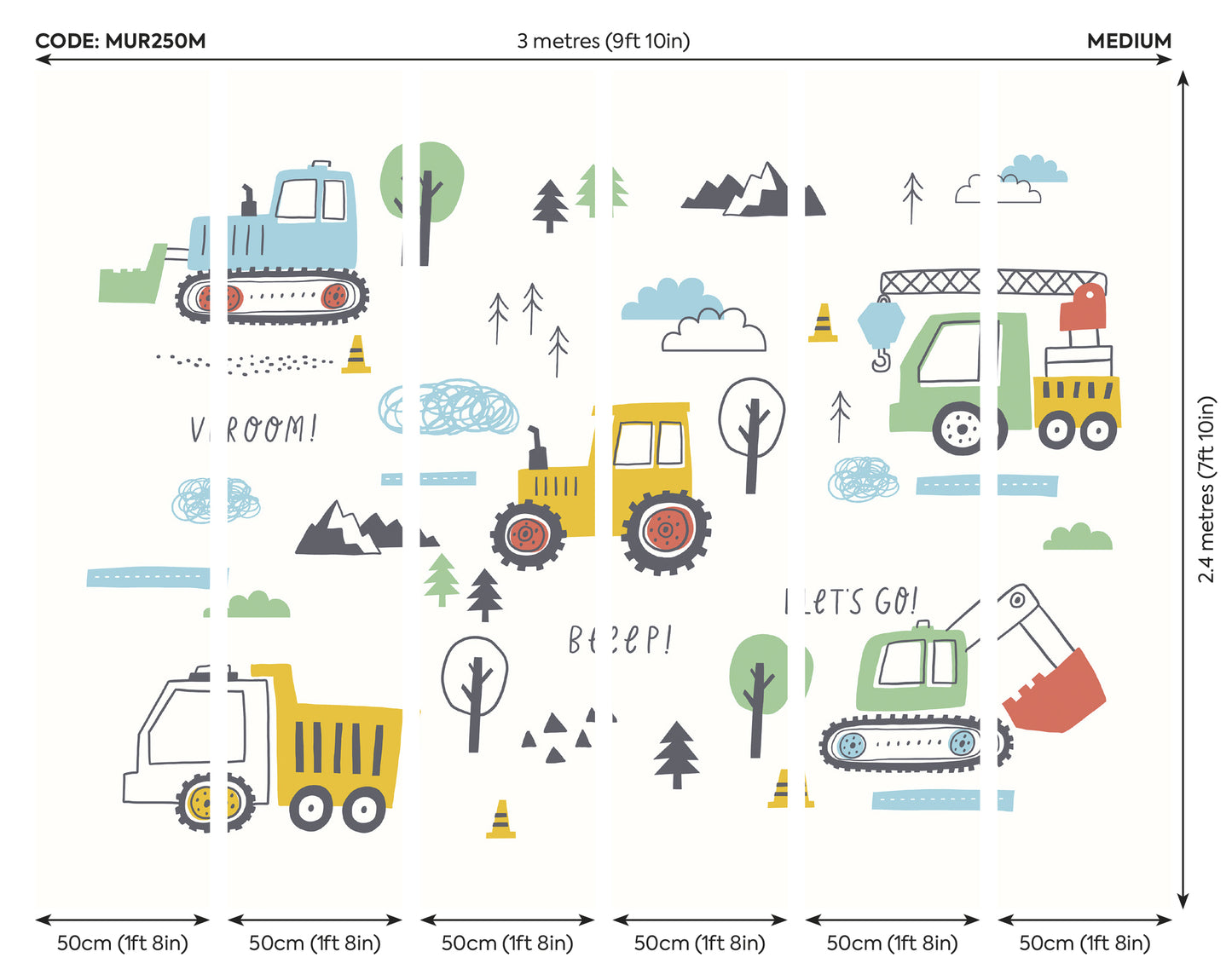 TRACTORS AND DIGGERS - Yellow Gold