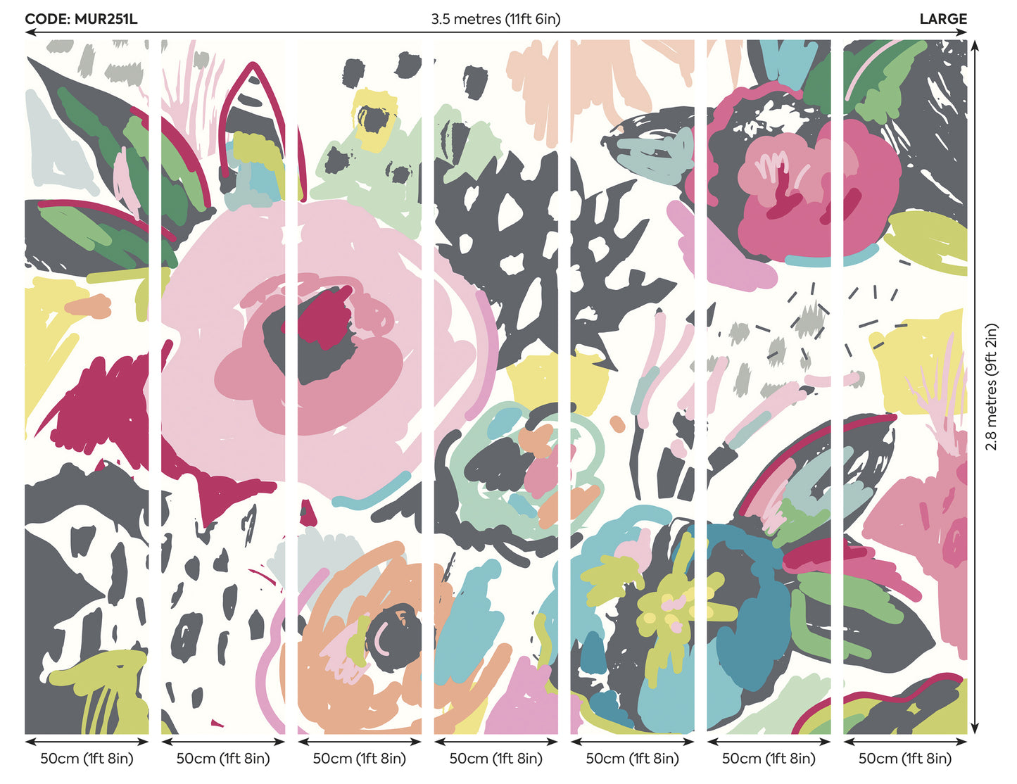 ABSTRACT FLORAL - Raspberry Pink