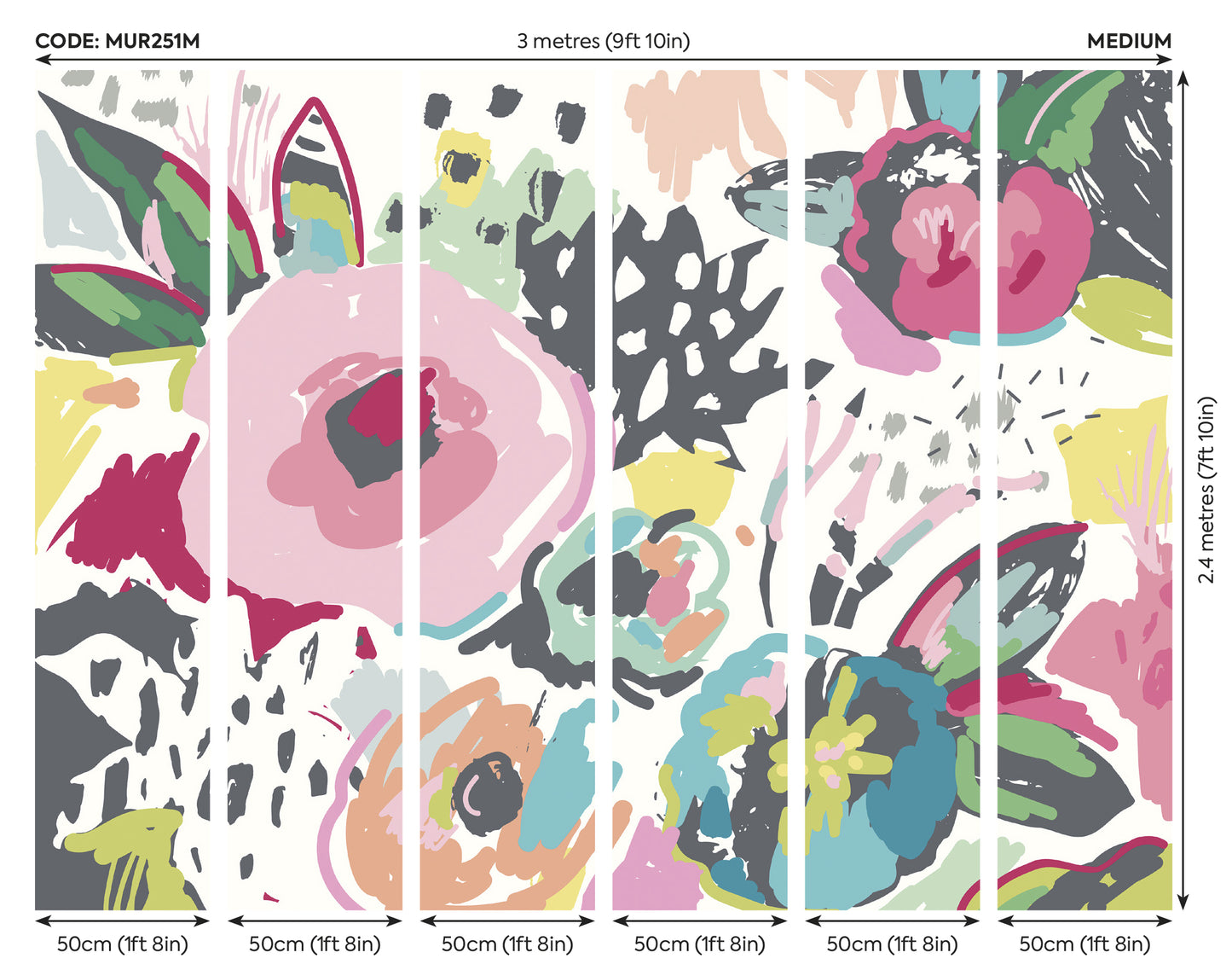 ABSTRACT FLORAL - Raspberry Pink