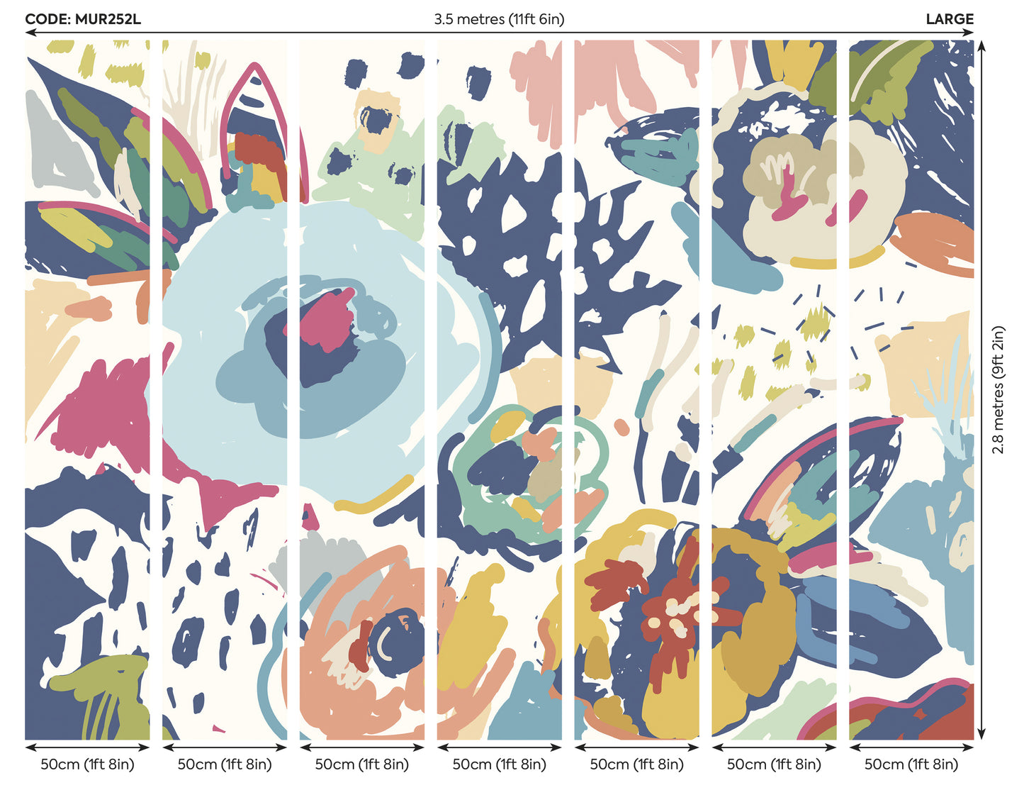 ABSTRACT FLORAL - Navy Blue