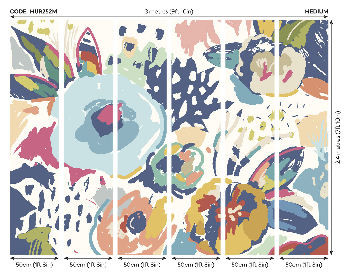 ABSTRACT FLORAL - Navy Blue